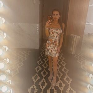 Floral Strapless Mini Dress